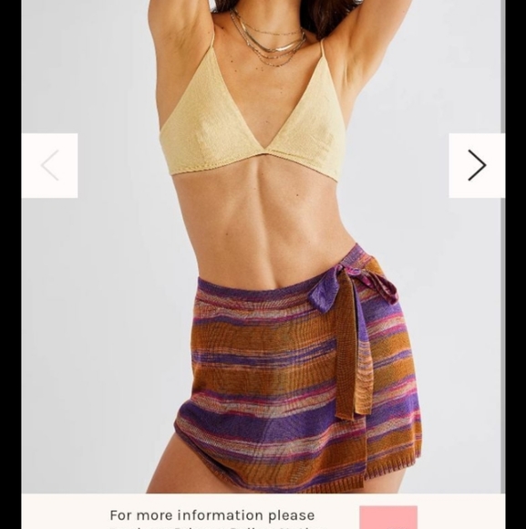 Free People Striped Sweater Knit Shorts Sz. L - Picture 5 of 5